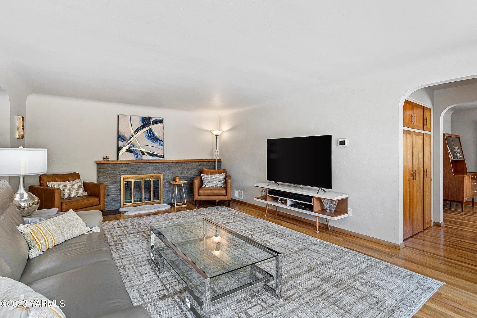 Bright finished living room at South 31st Avenue